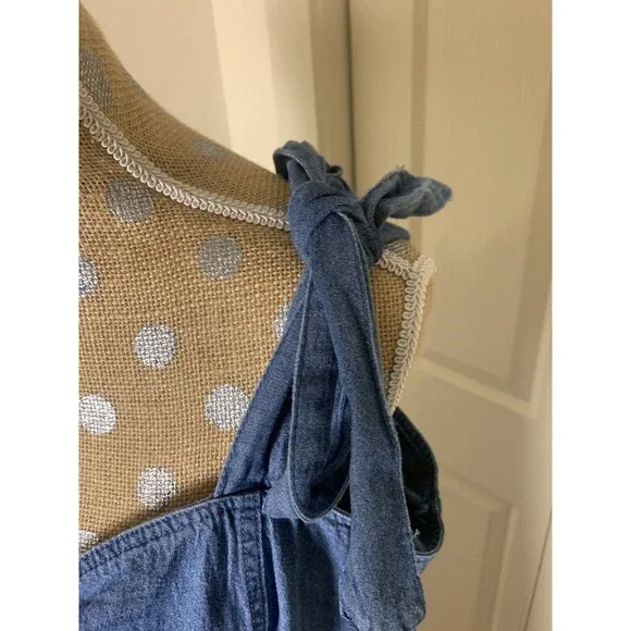 Audrey Park x Francesca's Maria Rosette Front Denim A Line Mini Dress New XL - Picture 5 of 12